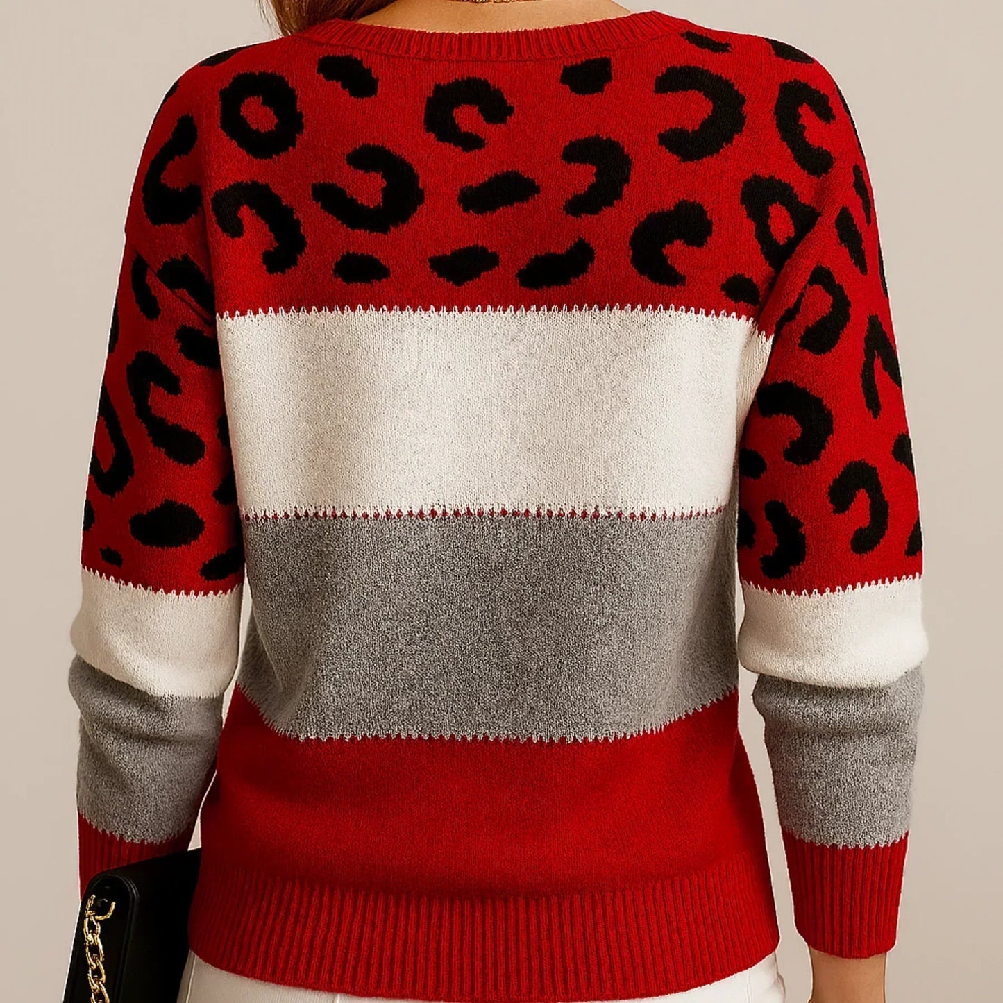 Lucía™ | Suéter de punto con estampado de leopardo