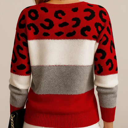 Lucía™ | Suéter de punto con estampado de leopardo