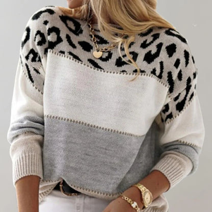 Lucía™ | Suéter de punto con estampado de leopardo