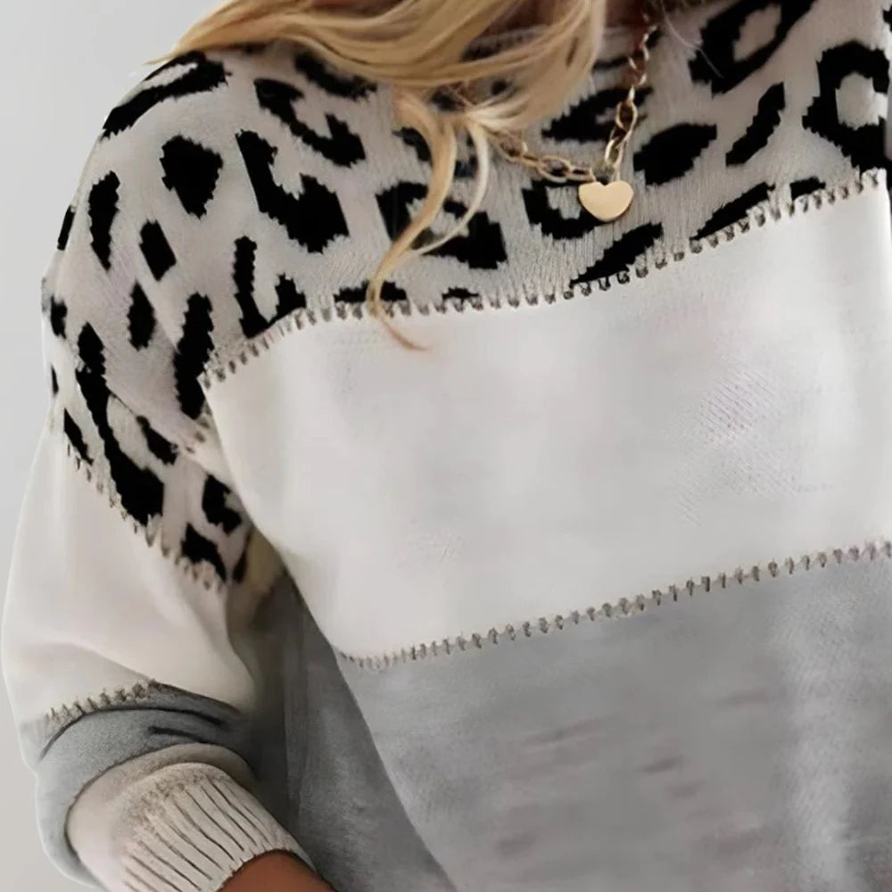 Lucía™ | Suéter de punto con estampado de leopardo