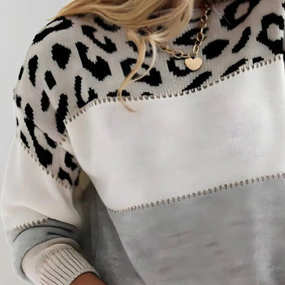 Lucía™ | Suéter de punto con estampado de leopardo