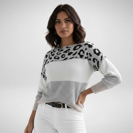Lucía™ | Suéter de punto con estampado de leopardo